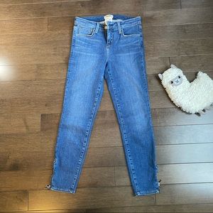 L’AGENCE Emmanuelle mid rise cigarette denim Jeans zipper sz 24 sexy blue